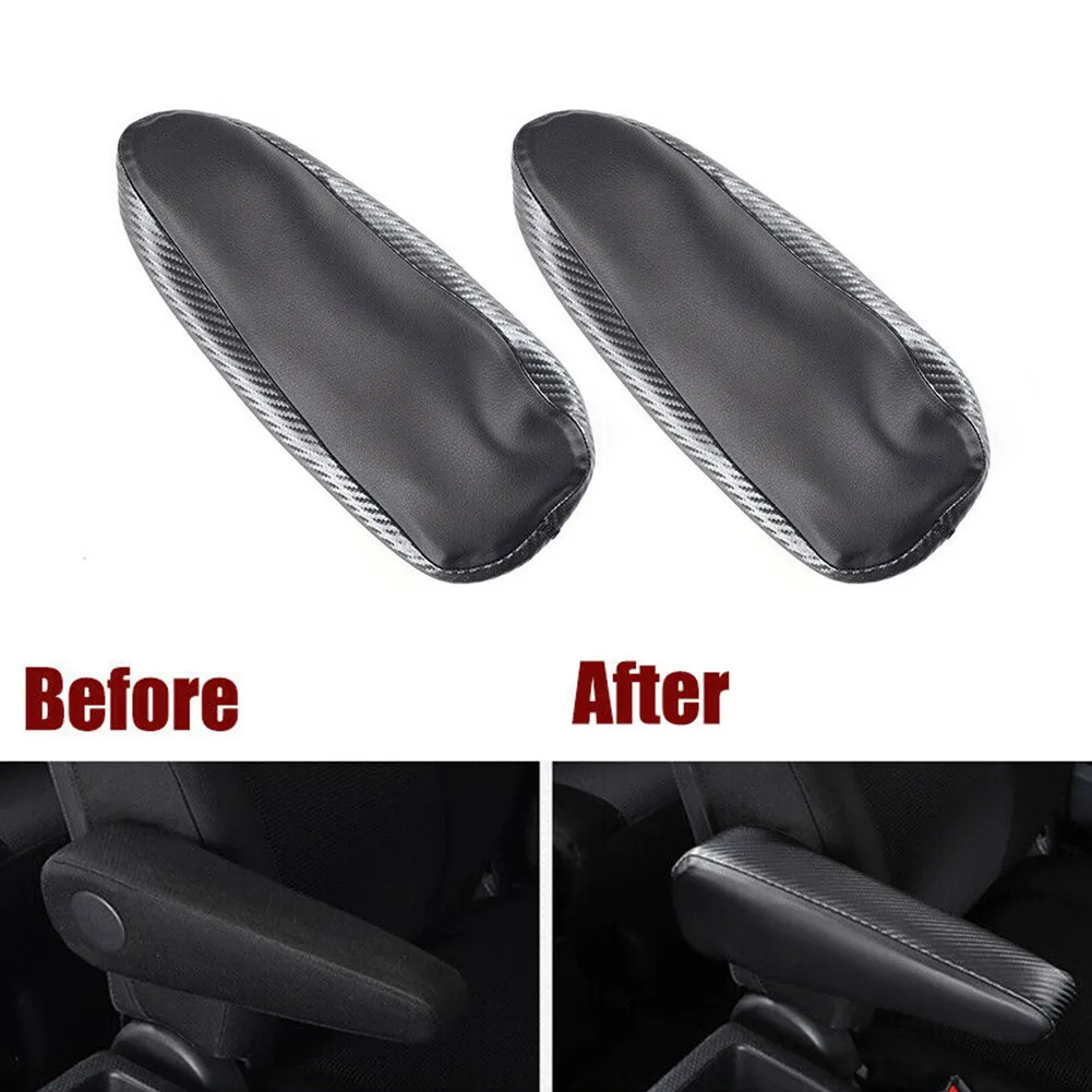 

2X Carbon Fiber Leather Seat Armrest Cover Trim For Toyota FJ Cruiser 2007-2012 Console Lid Armrest Cover Skins