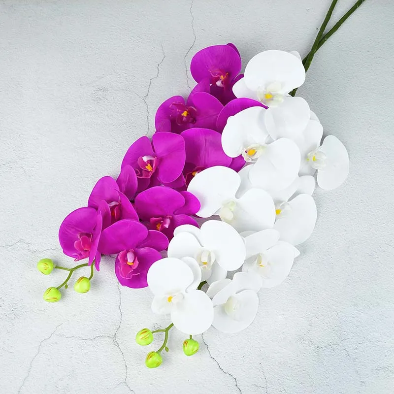 

1pc 9 Heads Plastic Butterfly Orchid Artificial Flowers Phalaenopsis for Wedding Party Home Decoration Garden Potted Fake Plants