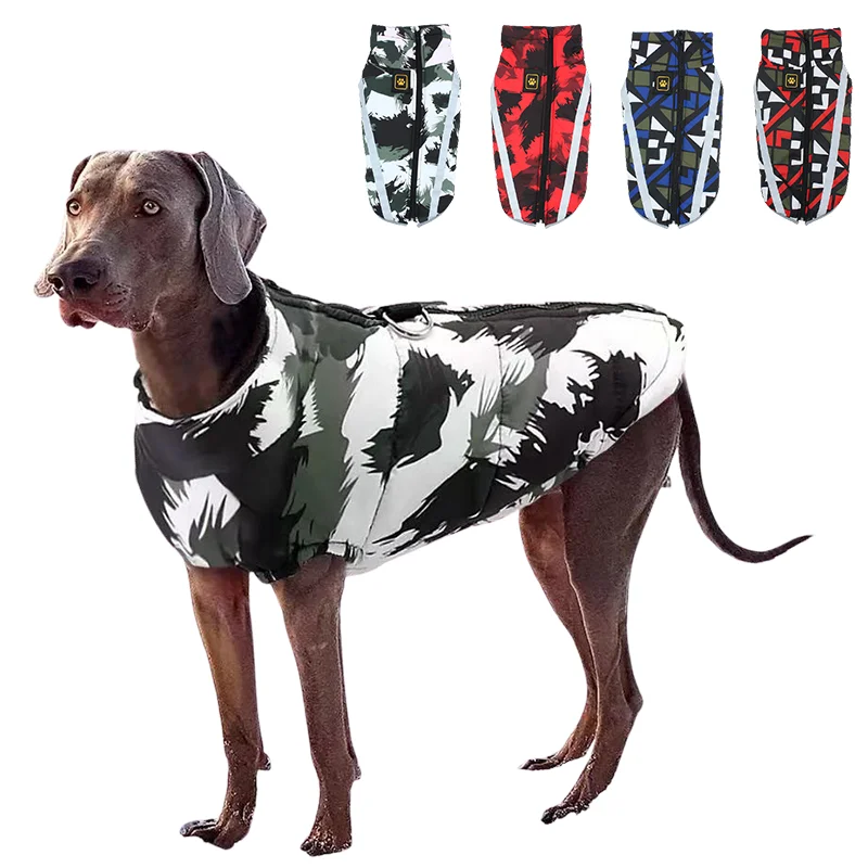 

Winter Large Dog Jacket Warm Pets Clothing For Big Dogs Waterproof Outfit Coat Labrador Small French Bulldog Costume Doberman