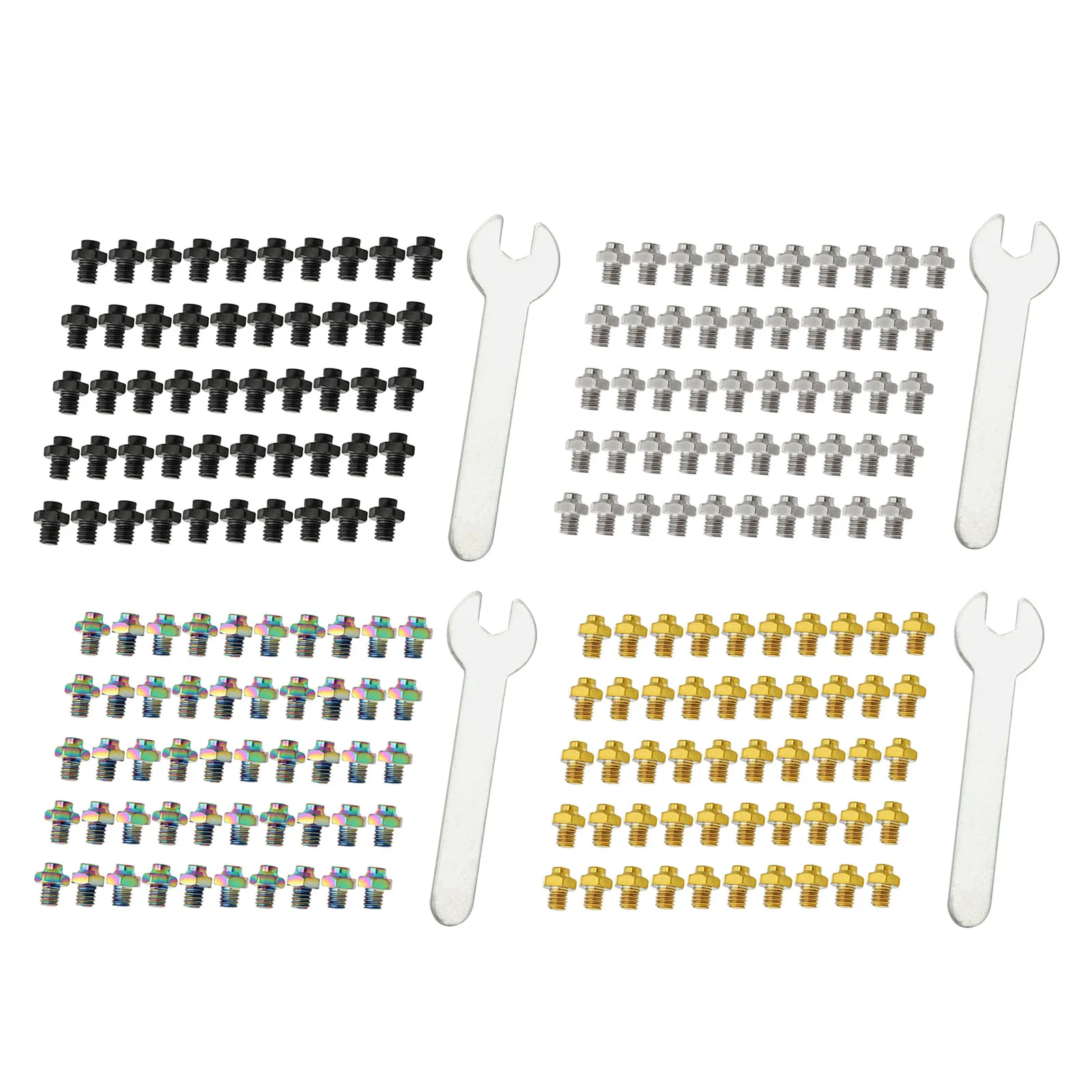 

50x Titanium Alloy Bike Pedal Screws Skid-Proof Anti-Slip Bolts with Wrench MTB Road Bike Bicycle Stem Parts