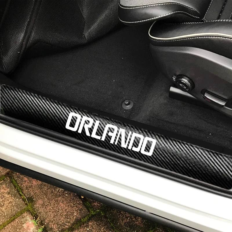 

Car Door Threshold Stickers For Chevrolet Orlando PU leather Car Sticker 4pcs/set Door Sills Protector Decals Accessories