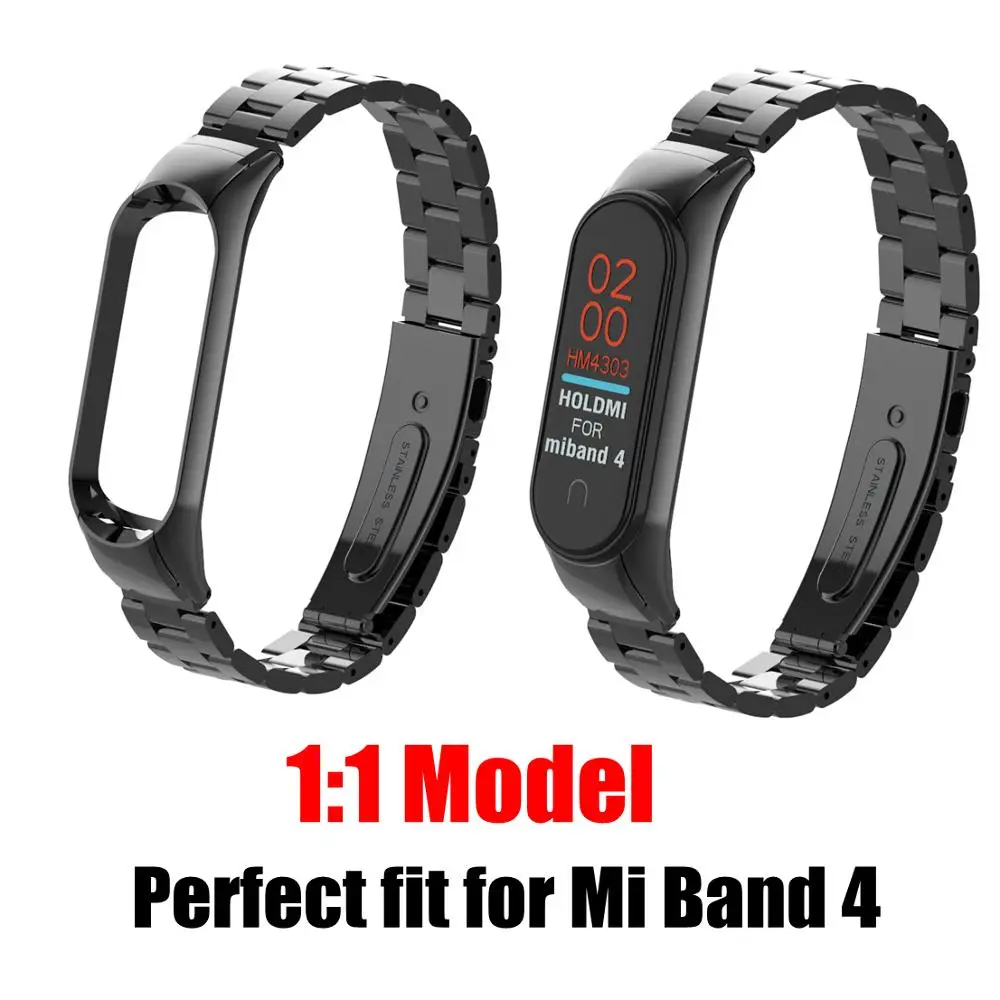 Браслет для Xiaomi mi, 4 ремешка, металлический браслет из нержавеющей стали, mi Band 3, ремешок на запястье mi Band 4, аксессуары для mi band 4, браслеты Pulseira