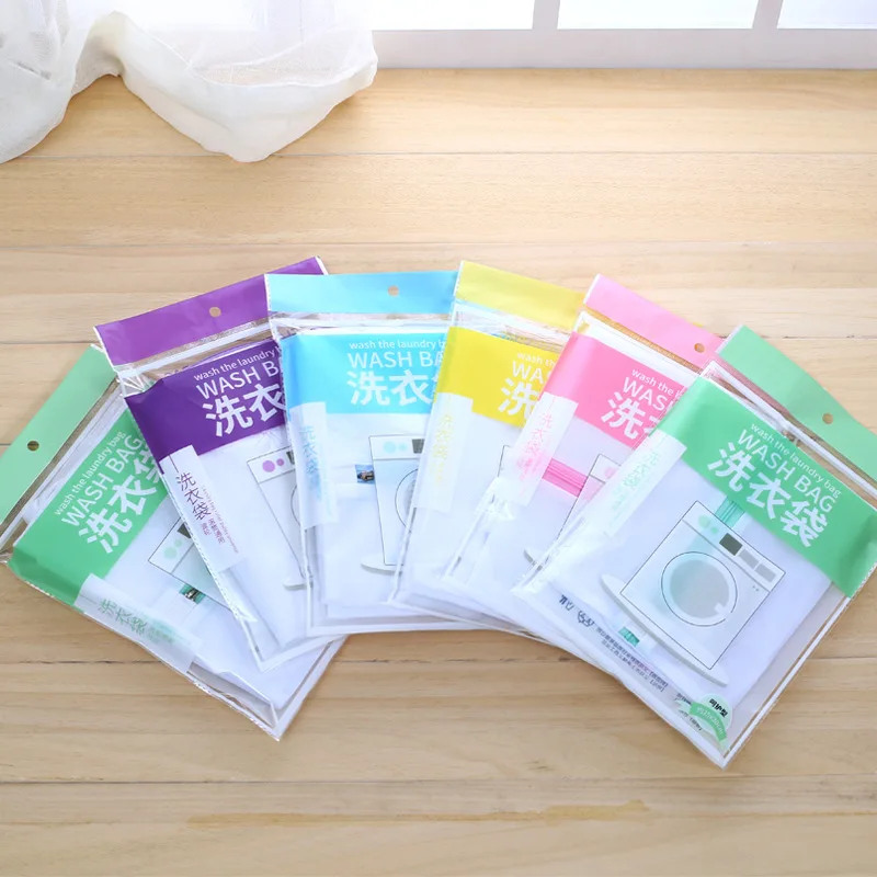 Цветной складной нейлоновый стиральный мешок с застежкой-молнией