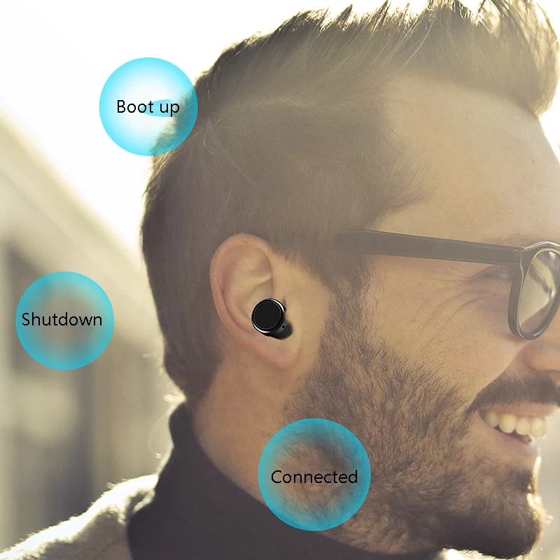 TWS-06 Беспроводная Bluetooth-гарнитура Mini Wireless Earbud Contact водонепроницаемая Спортивная