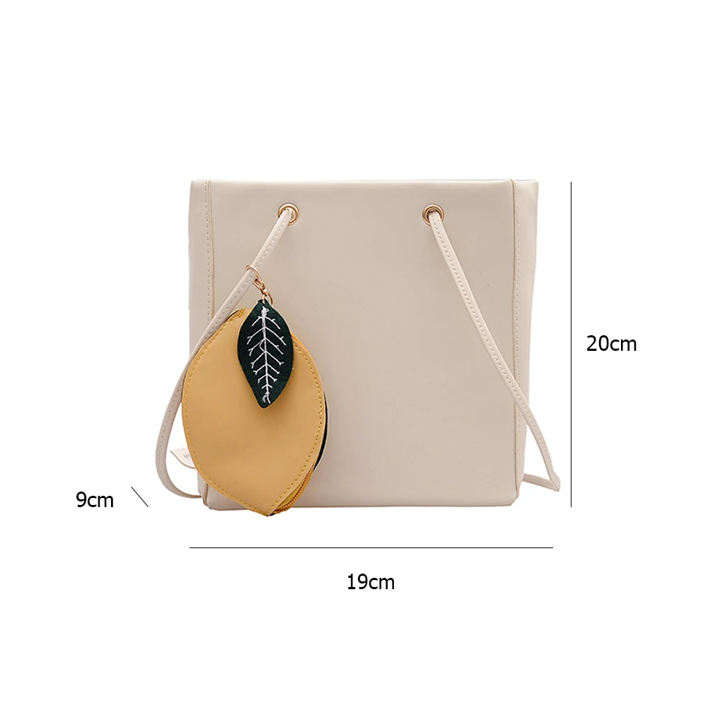 

Casual PU Leather Shoulder Bag Chic Daily Travel Totes Women Fruit Pendant Crossbody Bag Large Capacity Shopping Pouch