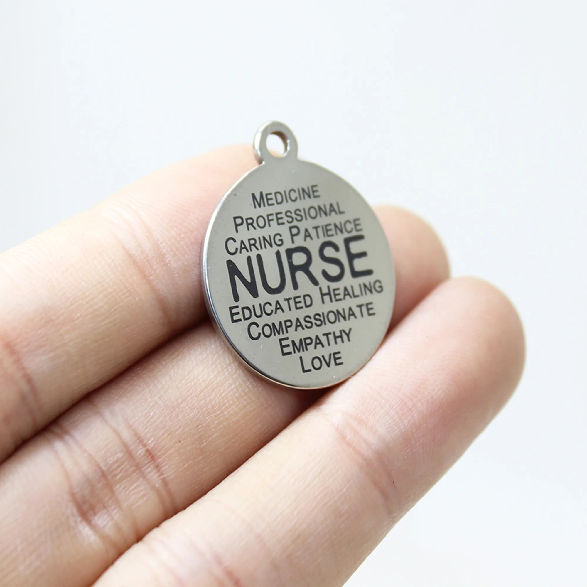 

Подвеска Медсестра из нержавеющей стали с лазерной гравировкой, Очаровательная цепочка «сделай сам» для изготовления ювелирных изделий, 8 ...