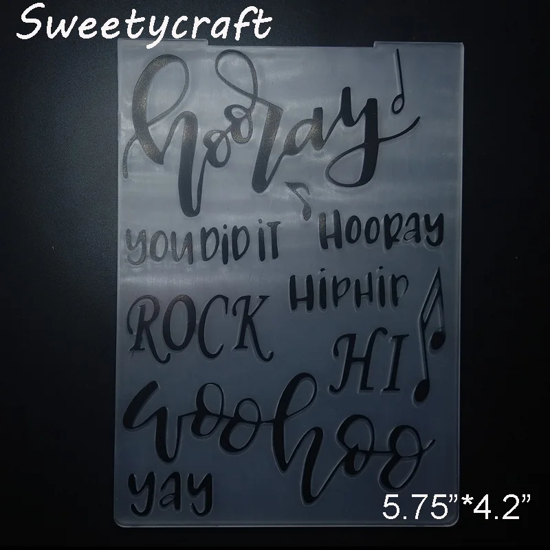 Праздничная пластиковая папка для тиснения с надписью &quotRock&quot &quotсделай сам&quot