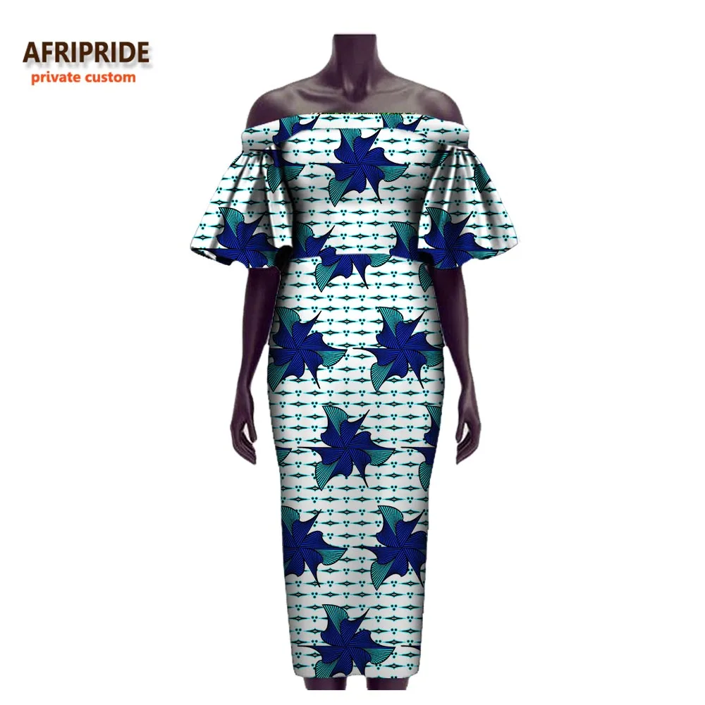 Осеннее Африканское платье для женщин AFRIPRIDE с открытыми плечами и расклешенными