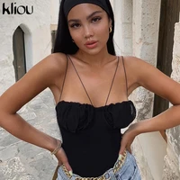 kliou sexy sling tube top style tight bodysuit classic beach style triangle jumpsuit casual wild style party slim fit clothing