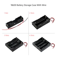 abs plastic 18650 batteries container case 1x 2x 3x 4x 18650 battery holder storage box case with diy extension wire lead
