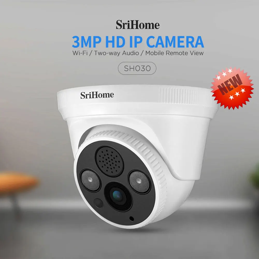 Sricam SH030 3.0MP купольная IP камера H.265 охранная CCTV Wifi мобильный Удаленный просмотр