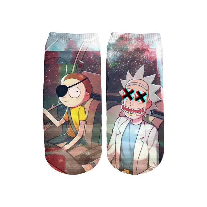Новейшие Rick and Morty 3D печатных мультфильм милые короткие носки для мужчин женщин harajuku корейские носки RS-005 - Цвет: 12