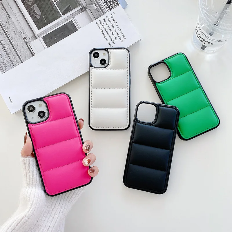 

For iPhone 13 Pro Max Case Candy Color Down Phone Case For iPhone 11 12 Pro Max Back Cover