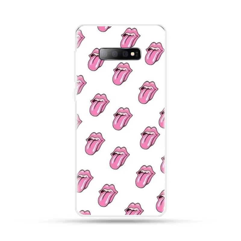 

Sexy temptation lady Red lips rolling Phone Case For Samsung Galaxy S5 S6 S7 S8 S9 S10 S10e S20 edge plus lite cover funda coque
