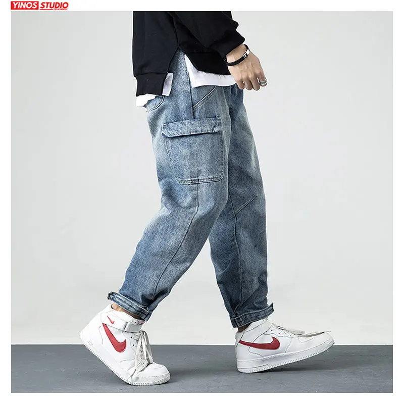 Дропшиппинг 2020 японские мужские брюки Твердые уличные карманные Denmin потертые