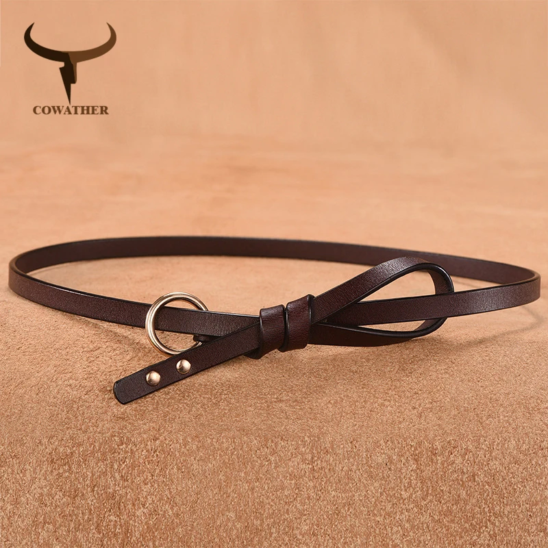 Женский ремень COWATHER из натуральной воловьей кожи высокого качества бесплатная