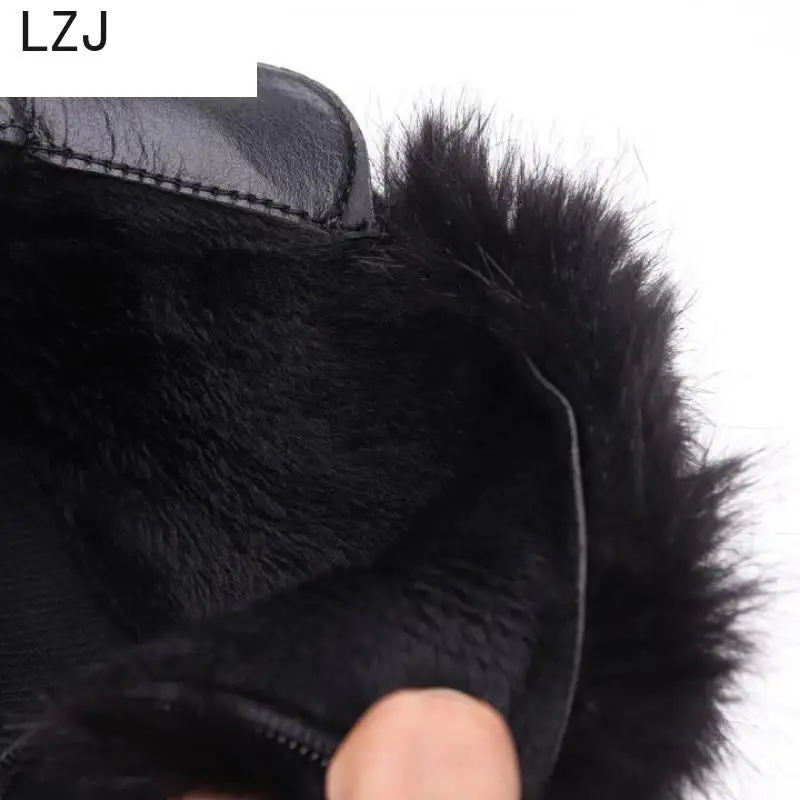 LZJ2019 Autumn Winter Boots Women Camel Black Ankle For Thick Heel Slip On Ladies Shoes Bota Feminina | Обувь