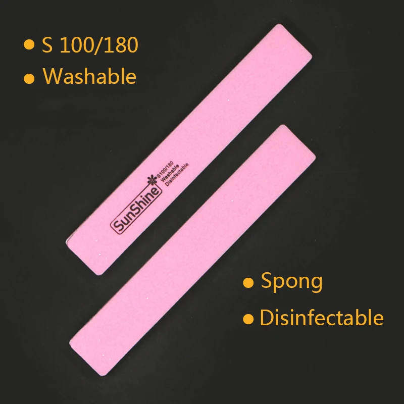 100/180 Spong пилка для ногтей моющийся пилка для ногтей многоразовый двухсторонний шлифовальный моющийся Маникюр Инструменты для маникюра