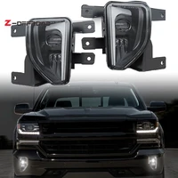 driving front bumper lamps dot car fog lights with drl for chevy silverado 1500 2016 2017 2018 passing light black