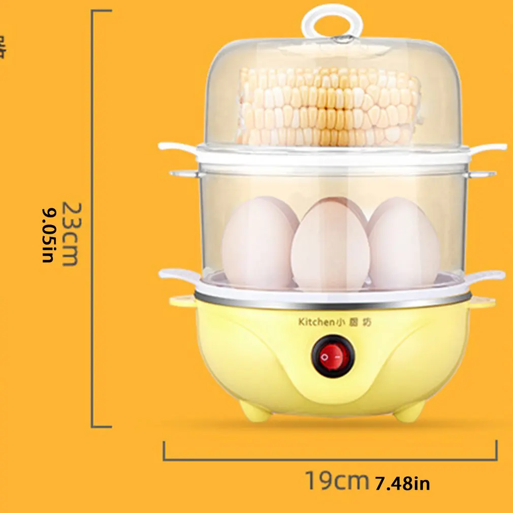 

Stainless Steel Double-layer Egg Steamer Low-power Breakfast Egg Cooker Removable Egg Holder With Non-stick Coating
