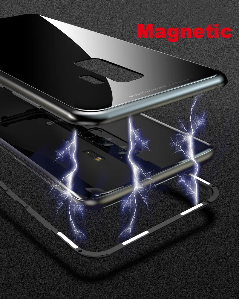 Роскошный Магнитный адсорбционный металлический чехол для Oneplus 7 Pro из