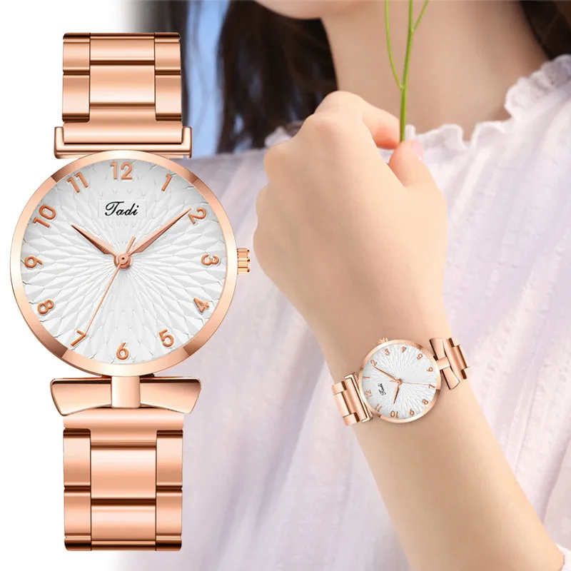 WJ-8598 новый кристалл женское из нержавеющей стали часы от кутюр Сталь Band