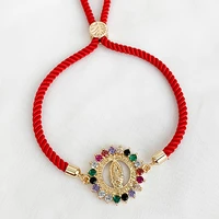 2020 new handmade geometric circle pendant bracelets for women boho fashion color zircon crystal adjustable bracelet jewelry
