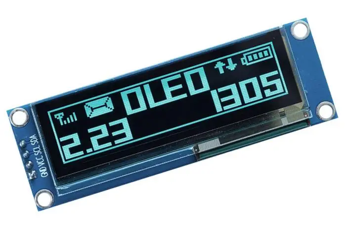 IPS экран 2 23 дюйма 4 контактный синий PM OLED с адаптером SSD1305 IIC интерфейс 128*33 3 В|qvga