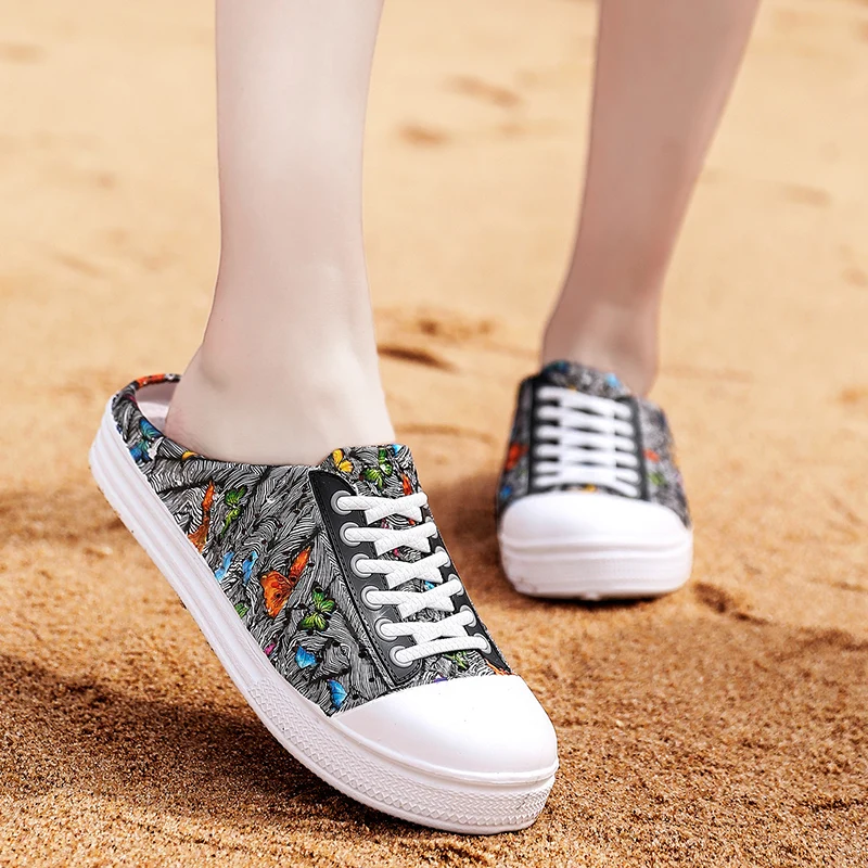 2020 Женские повседневные Сабо Дышащие пляжные сандалии Тапочки ко Дню Валентина