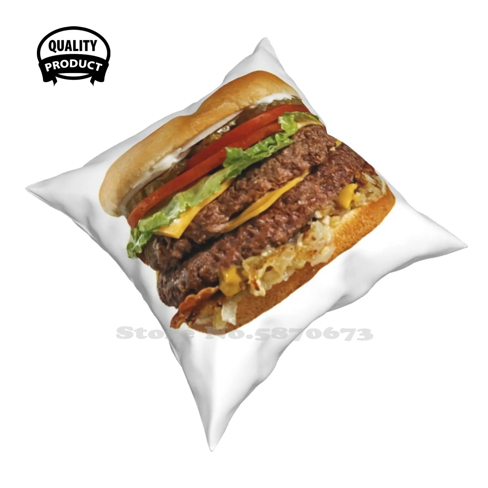 Двойной чизбургер смешная милая декоративная наволочка квадратная для подушки