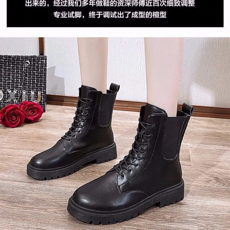 

Thick-soled Martin boots female British style thin section 2021 summer new hot style short boots spring and autumn single boots