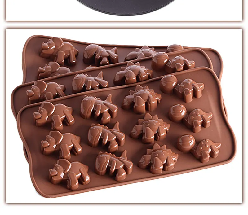 

12 Grid Dinosaur Silicone Animal Cute Chocolate Mold Ice Tray Mold