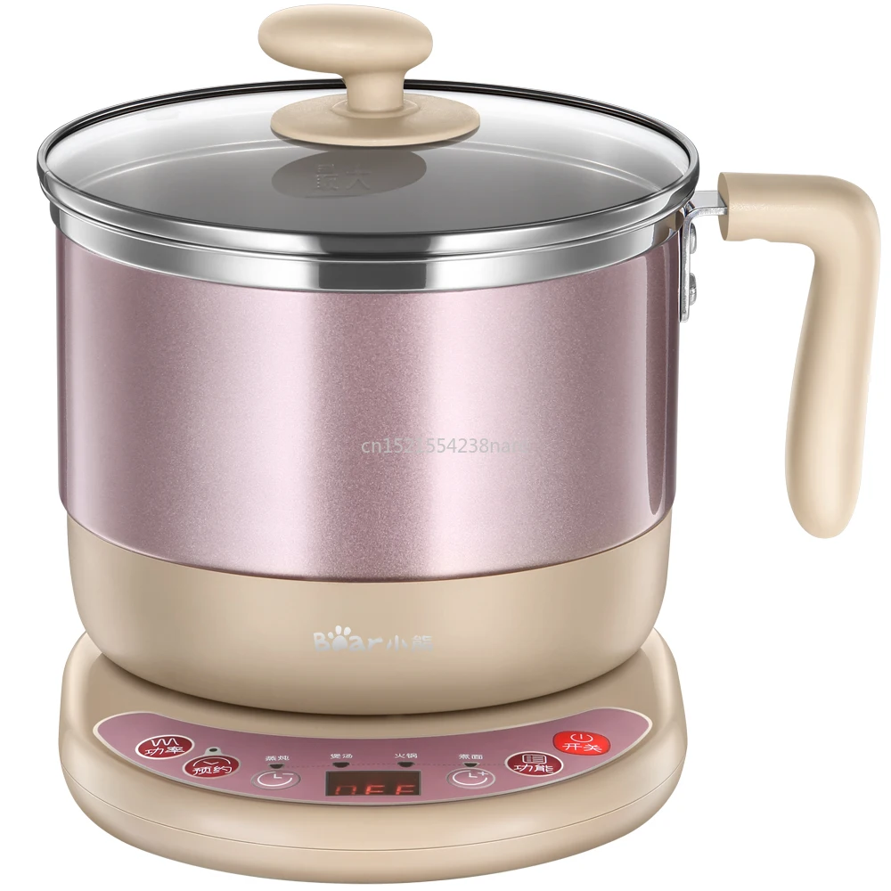 1.2L pink Multi Cookers stainless steel mini Student electric cooker Electric hot pot Electric Food Steamers 600W