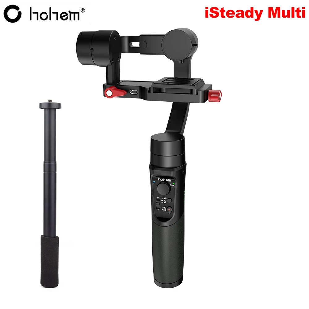 with Extension Pole Hohem iSteady мульти 3-осевой ручной шарнирный стабилизатор для камеры GoPro для sony Canon Камера GoPro Hero 7 6 5 смартфон PK Zhiyun Crane M2 Feiyu - Комплект: with Extension Pole