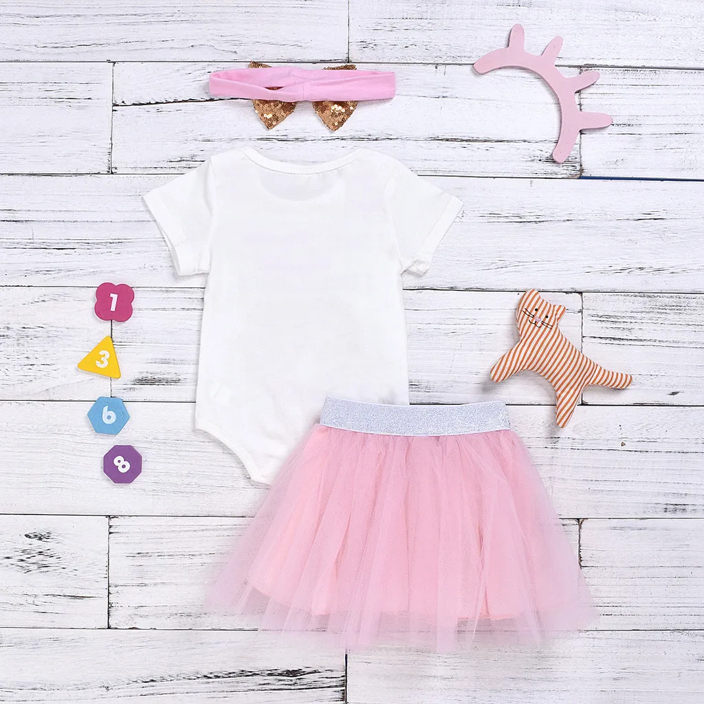 Одежда для маленьких девочек новорожденных с круглым вырезом и короткими