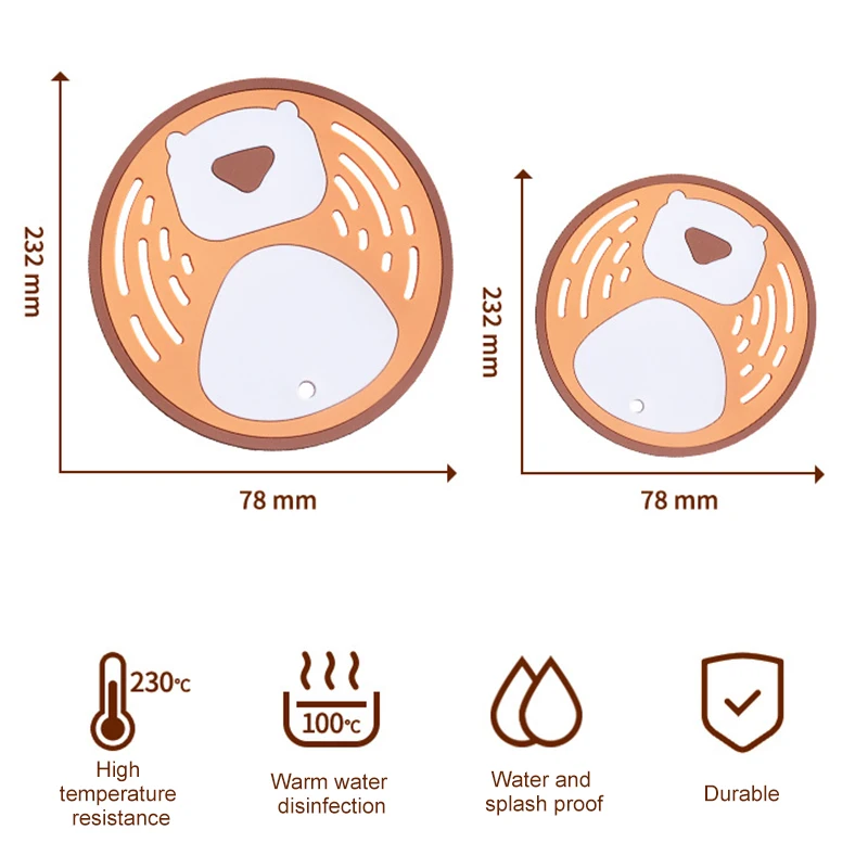 

1pcs Anti-skid Insulation Table Mat Fruit Animal Pattern PVC Pads Pot Bowl Dish Mat Coaster Table Decoration Kitchen Gadget