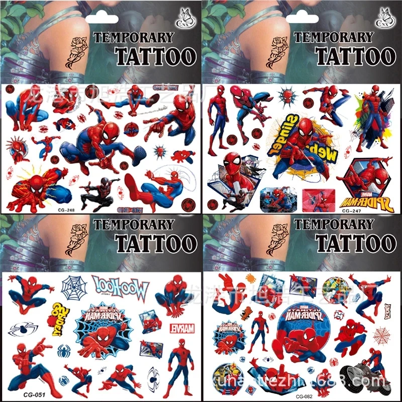 Наклейки с героями мультфильмов Marvel Мстители Человек-паук Халк Капитан Америка