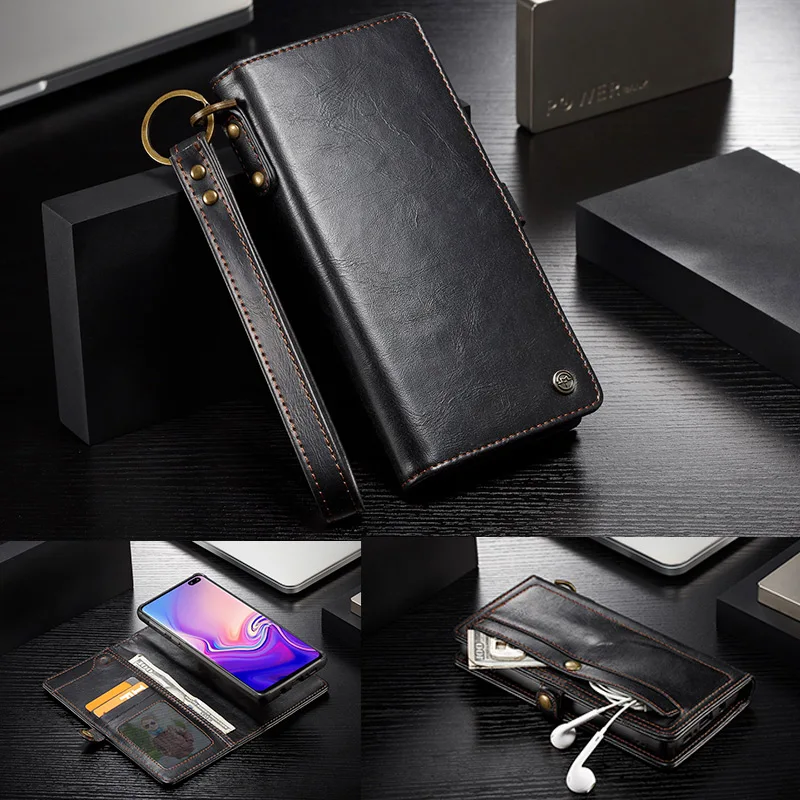Чехол-кошелек для Samsung Note 8 9 10 S8 S9 S10 Plus E флип съемный кожаный чехол-держатель для карт чехол для телефона Note10 Note10+ сумка