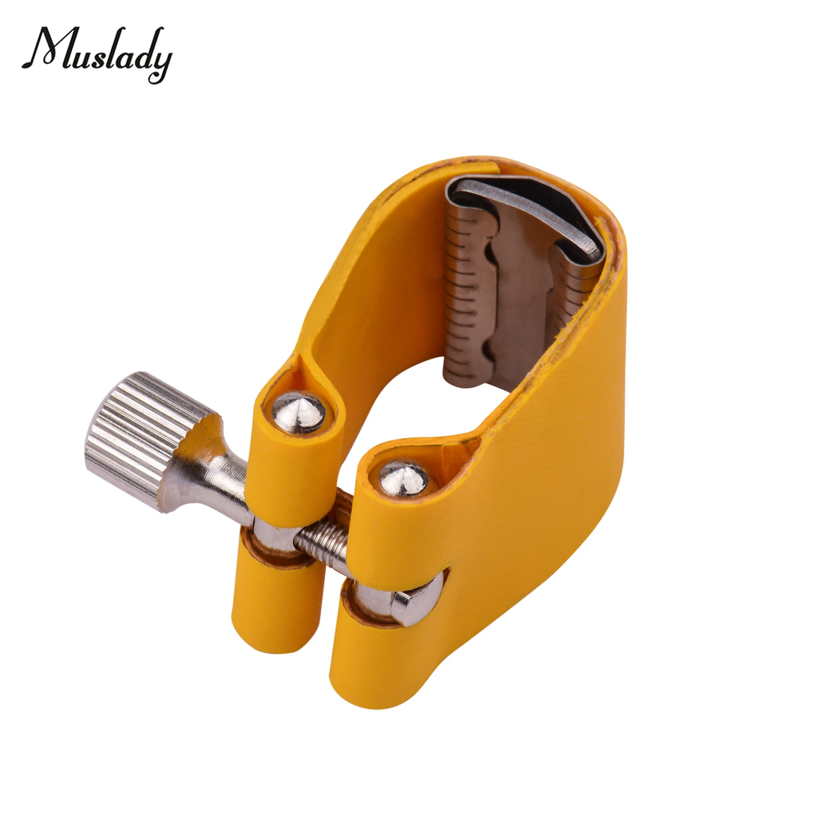 

Muslady Saxophone Ligature Compact Durable Sax Fastener Clip for Alto Saxophone Bakelite Mouthpiece