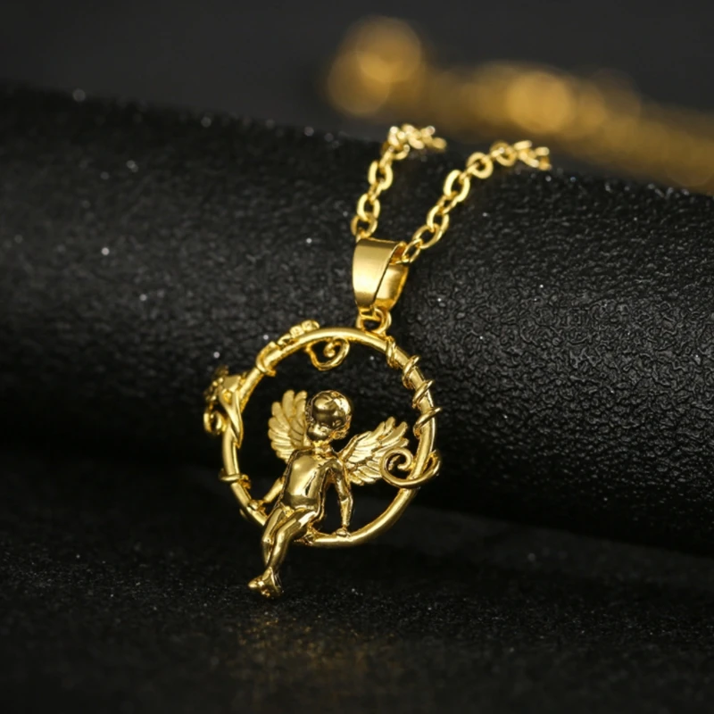 Женское позолоченное ожерелье Купидон | Украшения и аксессуары