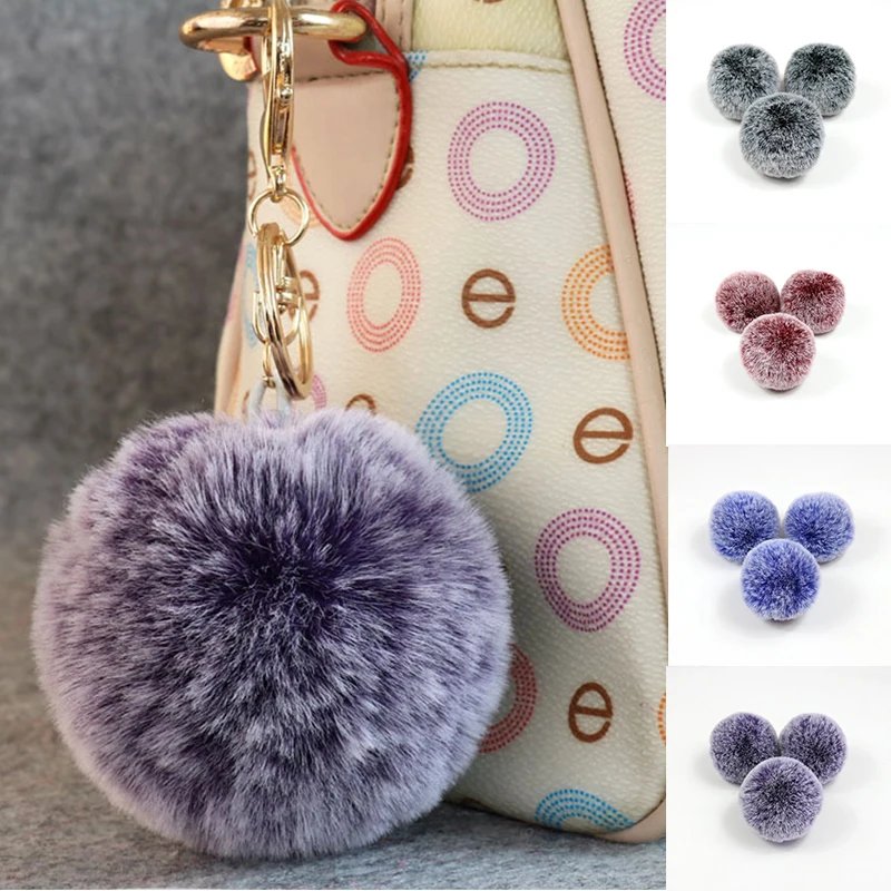 Помпон из искусственного кроличьего меха красочные мягкие помпоны полезные