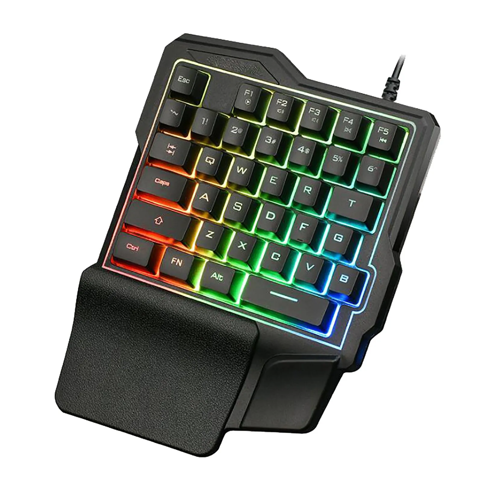 

K7 Left Hand One-handed Wired Backlit Keyboard Eat Chicken Game Usb Keyboard Connection 35 Keyboard Key Computer Accessories