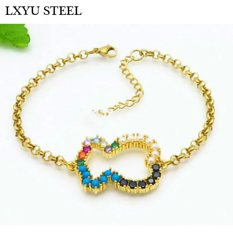 Амулетные браслеты с медведем цепочка из нержавеющей стали для женщин ювелирные