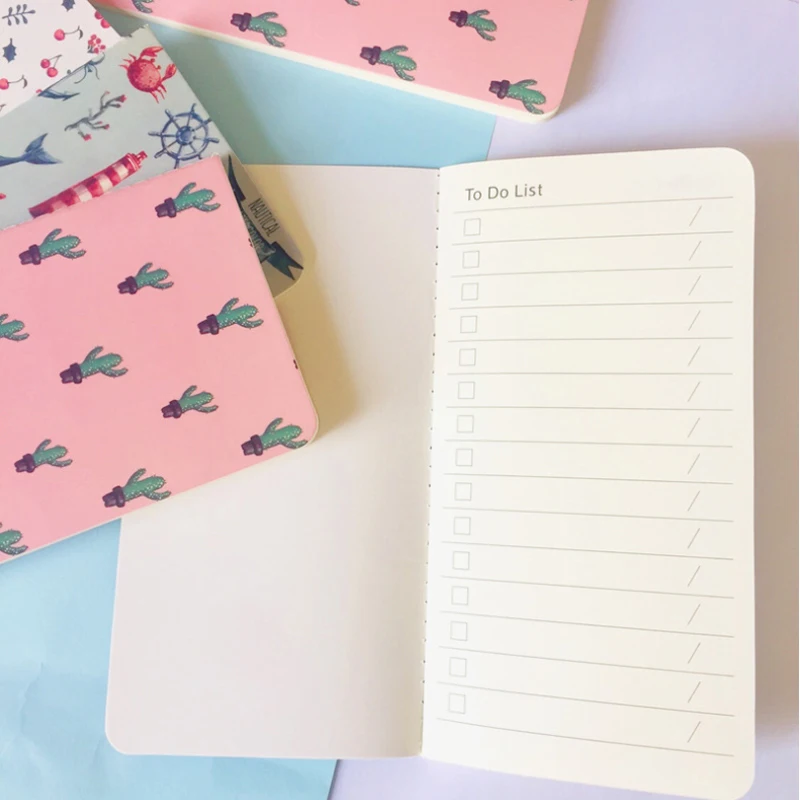 12 упак./лот To Do List кактус вишня планировщик Тетрадь на блокнот для заметок, Подарочные канцелярские товары