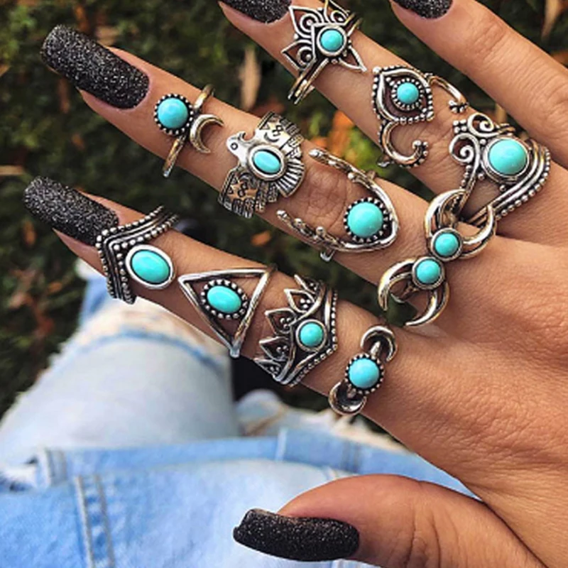 Micaduo R37 11 шт./компл. ретро сплав kallaite Корона преувеличенные ювелирные изделия