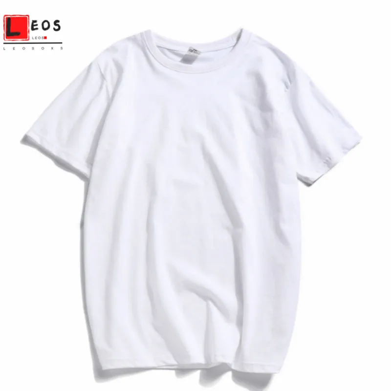 Футболка женская однотонная черная/белая хлопковая Свободный Топ Повседневная