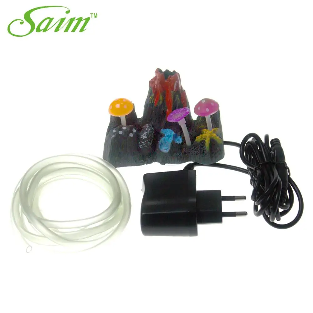 Полимерное украшение для аквариума Saim ландшафтное вулканическое насос в форме