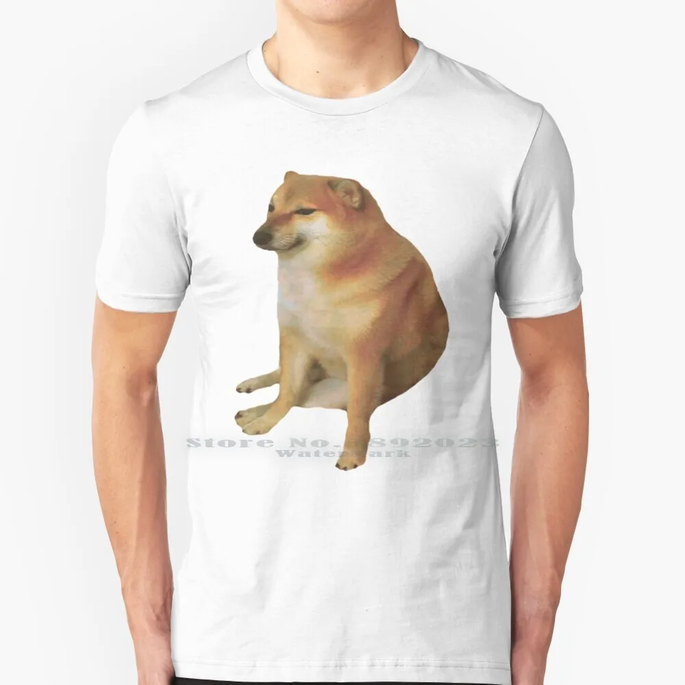 Cheems T Shirt 100% Pure Cotton Big Size Dog Meme Funny Cute Doge Yellow White Cheems Burguer Cheems Cool