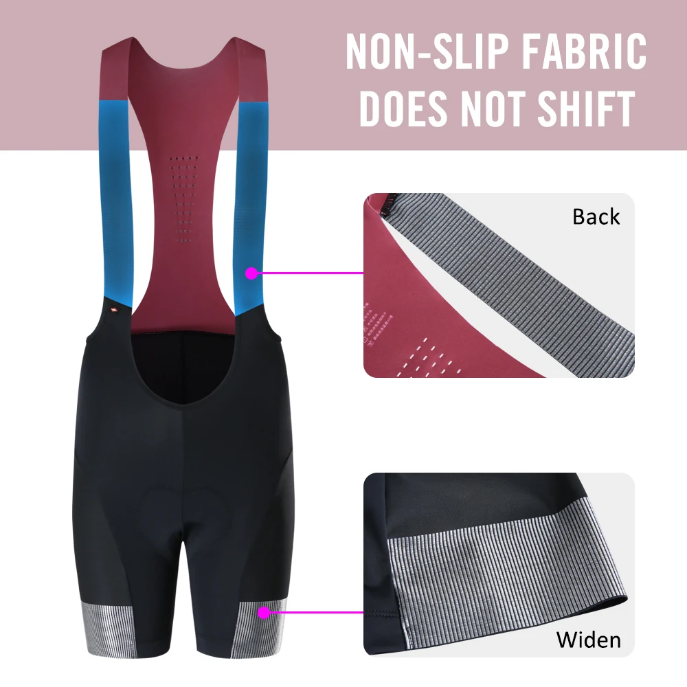 Santic Women MTB Road High Density Pad Cycling Bib Shorts Straps Shockproof Pro Gel 4D Padding 1/2 Pants Clothing | Спорт и