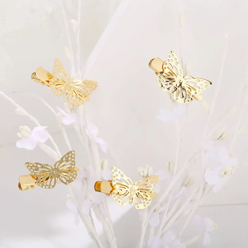 Для женщин и девочек золотой бабочки заколки для волос аксессуары на Рождество с